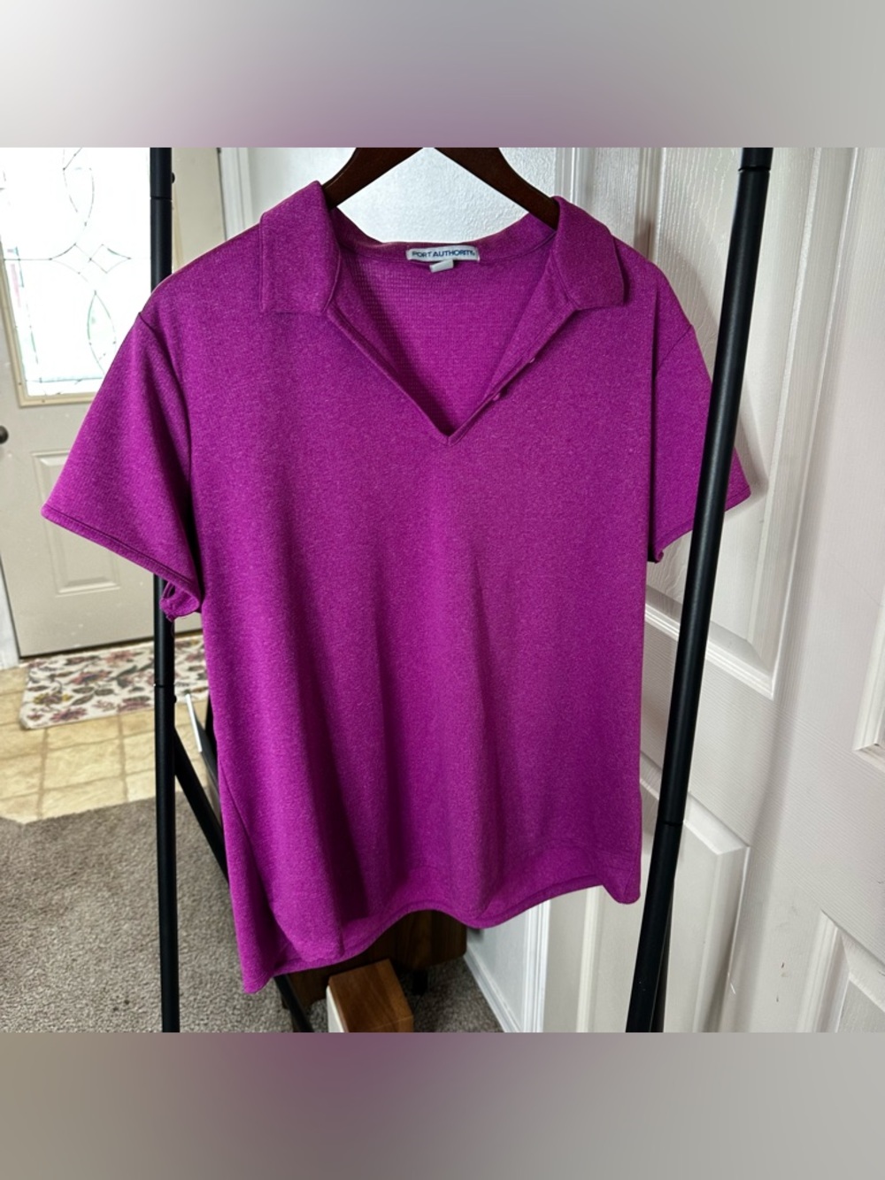 Port Authority Women's Bright Magenta Short-Sleeve Polo Top ❄️